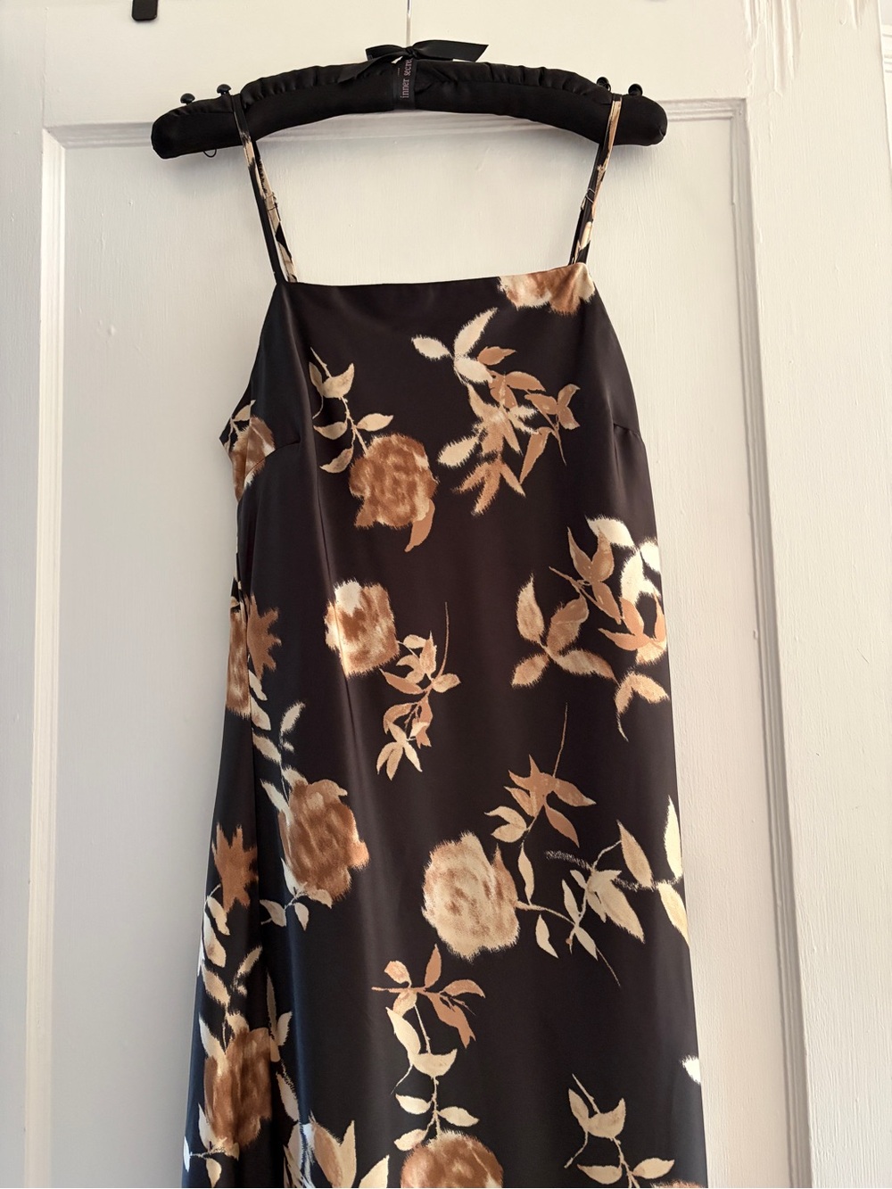 Altar’s State brown floral satin slip dress